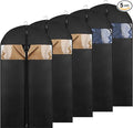 43" Suit Bags for Closet Storage and Travel, Garment Bags for Hanging Clothes, Suit Garment Bag for Men, Black Suit Cover Bags with Clear Window for Coats, Jackets, Shirts（5 Packs）