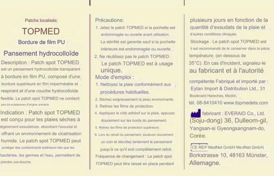 TOPMED Spot Patches PU film Border Hydrocolloid Patch for Covering Zits Acne Pimple Spot Stickers for Face 48 Count