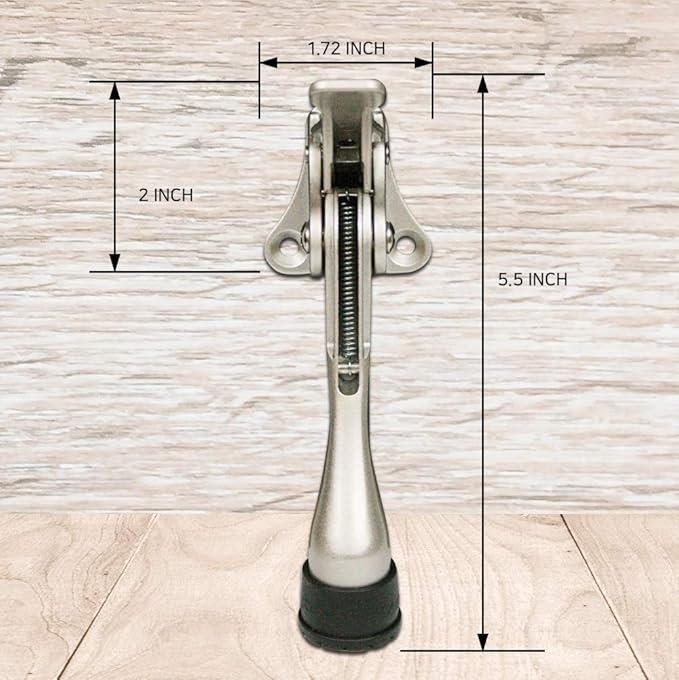 Door Stopper, One-Touch semi-Automatic Metal Door Stopper, with Non-Slip Rubber Tip for Wood, Concrete, Tiled, and Carpeted Floors (4inch x 20pack, Black)