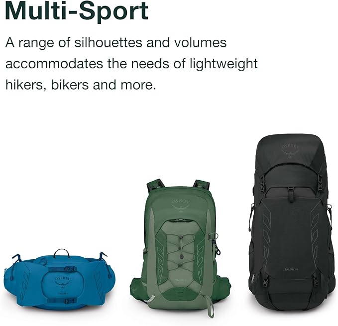 Osprey Talon 22L Men's Lightweight Hiking Backpack with Hipbelt, Scoria Blue/Night Shift