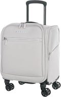 Verage Under Seat Luggage with Wheels, Softside Small Suitcase Spinner Carry On Luggage Bags for Airlines Airplanes Short Trip Men Women (Cloud Gray, 14.5-Inch Plus Underseat)