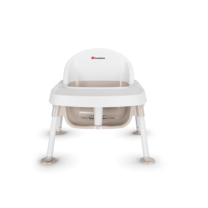 Foundations Secure Sitter Feeding Chairs Multipack, No-Tip Feet, 3-Point Adjustable Harness, Removable Tray, Easy to Clean, Stackable Feeding Chairs, 3 Pack (5 inch)