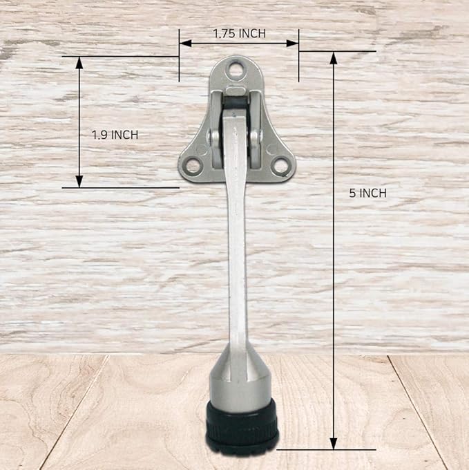 Door Stopper, Kick Down Door Stops for Heavy Doors, with Rubber Tip and Spring Lever, Adjustable, Easy to Set Down and Release, 4-Inch, for Wide Doors (4inch x 30pack, Satin Nickel)