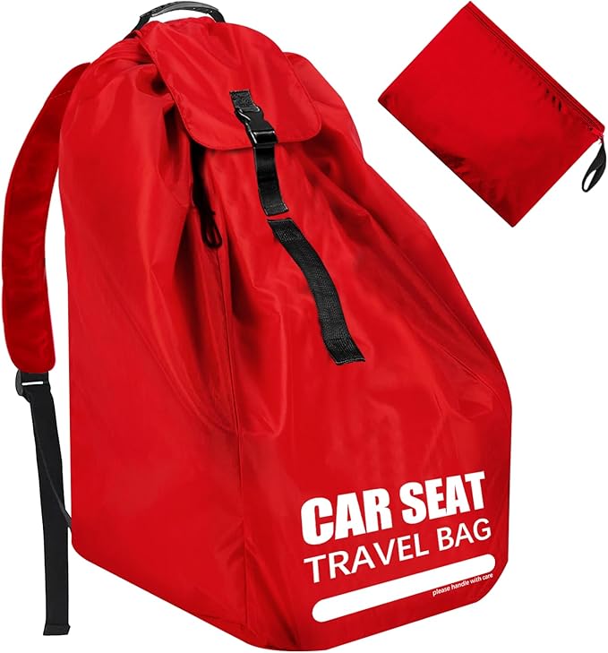 Car Seat Travel Bag for Airplane, Large Car Seat Bags for Air Travel with Comfort Padded Straps, Gate Check Storage Bag/Backpack for Carseat Airport, Carseat Cover Travel - Baby Travel Essential