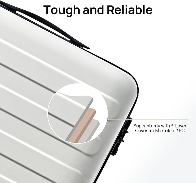 Carry on Luggage 22 X 14 X 9 Airline Approved, 20 Inch Luggage for 3-5 Days Travel, Double Spinner Wheels, 100% Hardshell PC, TSA Lock (05-Lily White (Basic), Checked 24-Inch)