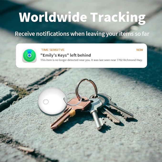 Smart Tag Tracker Works with Apple Find My, IP65 Waterproof and Replaceable Battery, Bluetooth Tracker Item Locator for Key Pet Wallet Backpack Luggage, 1 Pack, White (Not for Android or Huawei)