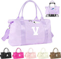 Daughter Niece Gifts for Teen Girl Kids, Initial Travel Duffel Bag Sports Gym Bag Personalized Gifts Weekender Bag，Monogram Overnight Bag Cute Dance Bag Birthday Bridesmaid Gifts for Women(Purple, V)