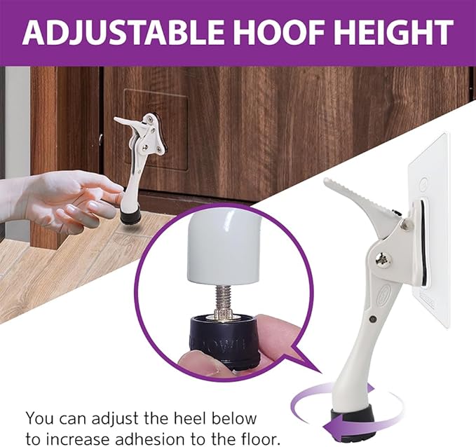 Door Stopper with Adhesive Bracket Stickers, No Drilling or Tools Needed, Available for All Doors, Door Holder, Heavy Door Stop, KickDown Door Stoppers, Bottom of Door by HASHI (Satin Nickel/Bracket)