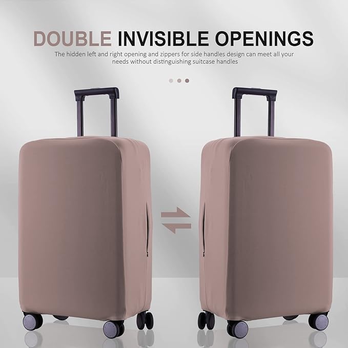 Travel Luggage Cover Suitcase Protector Scratch-Resistant Fit 19-31 Inch, Not Included Suitcase (Khaki, SX(22-23 inch))