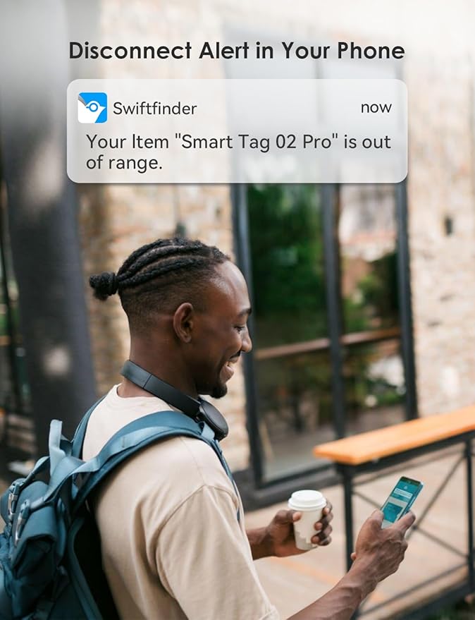 Keys and Phone Finder, Bluetooth Tracker Locator for Keys, Bags, Wallets and More, Up to 300 ft Range, Replaceable Battery, Water-Resistant, iOS and Android Compatible, 4 Pack
