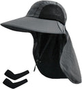 Sun Hat for Men Women with Neck Flap,UPF 50+ UV Protective Hiking Fishing Hats,Wide Brim Sun Hat for Women&Men
