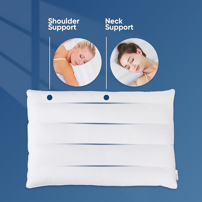 MINUPWELL 2 Packs Ultra Flat Pillows for Sleeping Thin, 7D High Support 2.5 inch Height Ultra Thin Pillows,Slim Bed Pillows for Stomach Sleeper,Standard Size -18x26 in