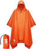 SaphiRose Hooded Rain Poncho Waterproof Raincoat Jacket for Men Women Adults