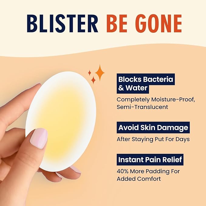 Dr. Frederick's Original Better Blister Bandages - 24 ct - Healing Blister Pads - Grab-N-Go - Water Resistant - 40% More Cushioning - Hydrocolloid - Feet, Toe, & Heel Blister Prevention - Heel Pack