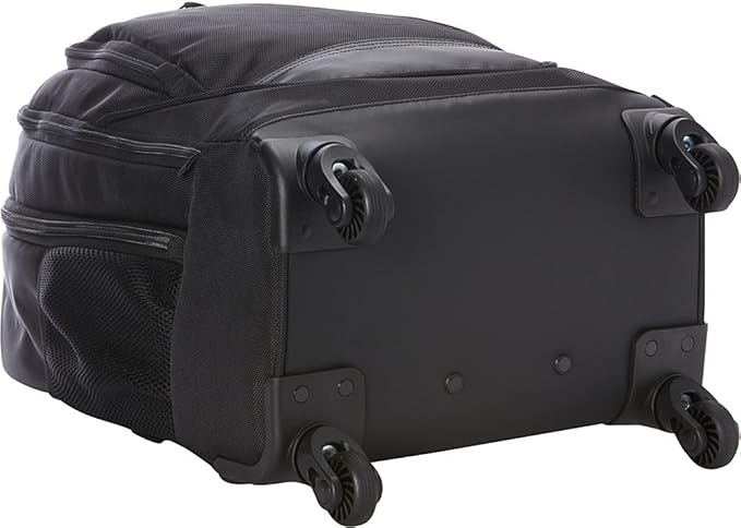 Kenneth Cole REACTION 17" Polyester Dual Compartment 4-Wheel Laptop Backpack, Black