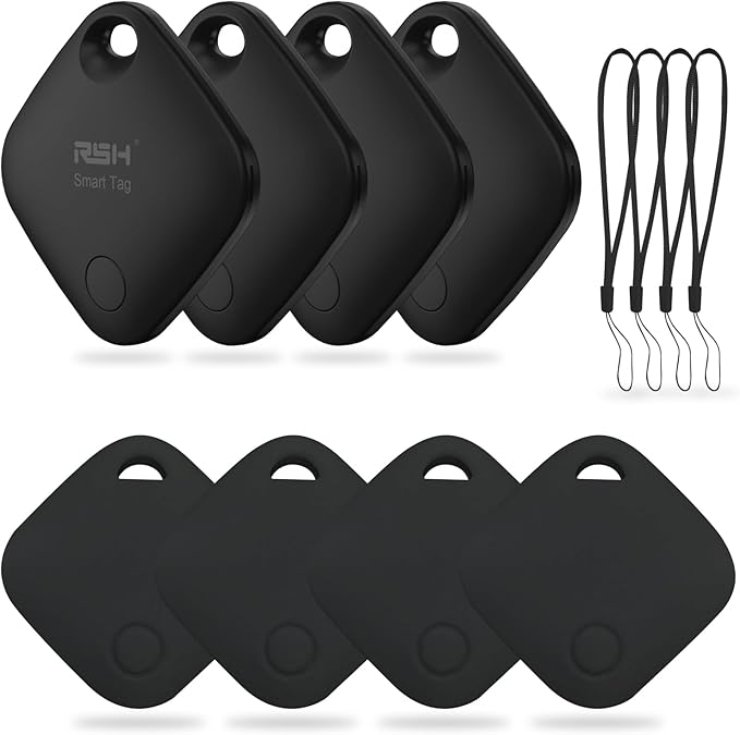 Air Tracker Tag 4 Pack Bluetooth Luggage Tracker tag Locator Works with Apple Find My,Smart Tracker for Suitcase, Bag, Backpack, Wallet,Replaceable Battery Smart tag Item Finder