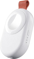 PZOZ Portable Apple Watch Wireless Travel Charger, 1200mAh Power Bank iWatch Fast Charging with Keychain Car, Adapter Compatible with Series Ultra 10 9 8 7 6 5 4 3 2 SE (White)