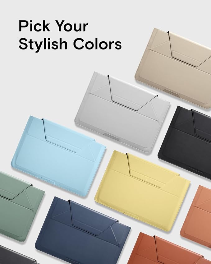 MOFT Laptop Carry Sleeve, 2-in-1 Laptop Bag & Stand for 16" MacBook Air/Pro & Dell/HP/Lenovo/Asus, Stylish Slim Computer Sleeve Bag with Expandable Storage for Computer Accessories, Class Nude