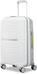 Samsonite Freeform Hardside Carry-On Luggage with Spinner Wheels - Hardshell Suitcase - TSA, Airline-Approved - Expandable Hard Shell, Smooth Rolling Wheels for Lightweight Travel - White/Grey