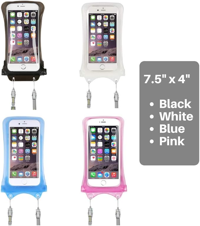 AquaVault 100% Waterproof Floating Smart Phone Case & Money Pouch - Fits All Phones - Made from Premium Heavy Duty PVC for Added Drop Protection - Includes Adjustable Neck Strap. Blue