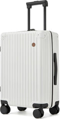 20 Inch Carry on Luggage,Airline Approved 22x14x9 Hard Shell Carry on Suitcase with 360° Spinner Wheels,TSA Lock and Lightweight Hardside Carry-on Luggage for Travel (White, 20 Inch)