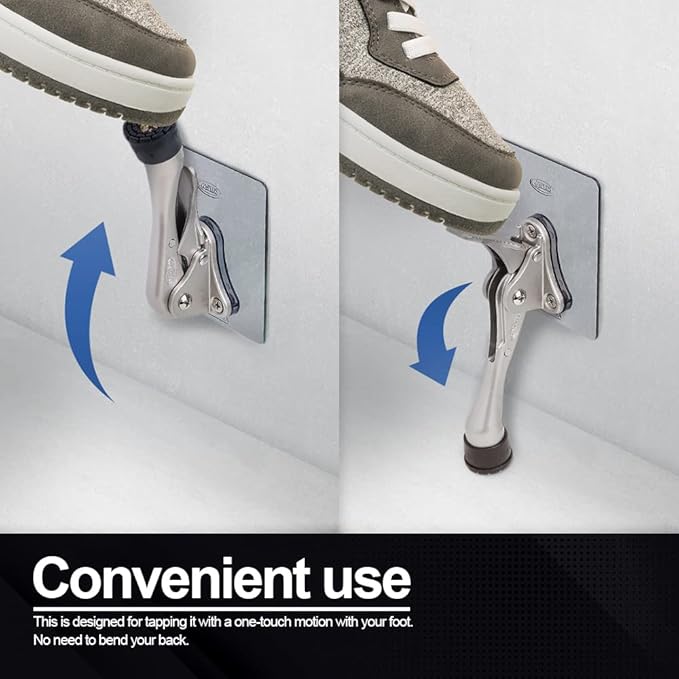 One-Touch Doorstop Adhesive Bracket (Satin Nickel, 4inch x 1pack)