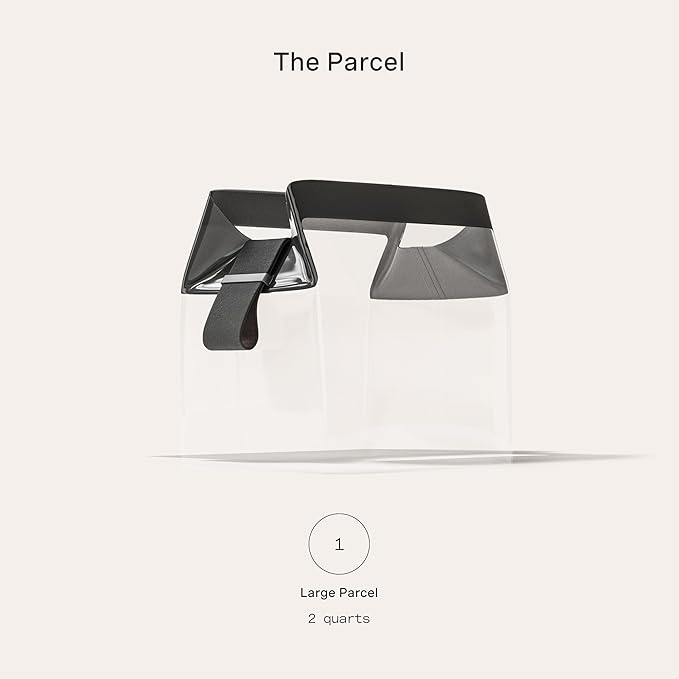 Cadence Parcel - Clear Kit with Magnetic Closure - Durable and Leak-Resistant Travel Toiletry Kit - Modular Design - Hygiene Bag for Travel Essentials - 2 Qt - Ink