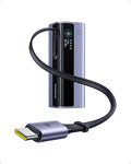 Baseus Laptop Power Bank, 20,000mAh 145W Portable Charger Built-in Retractable Cable, 4-Port PD Fast Charging Battery Bank with Smart Display, for iPhone/MacBook/Samsung/Dell/HP, and More