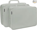 Compression Packing Cubes for Travel Essentials, 2 Pack Expandable Travel Cubes for Packing Bags Suitcase Organizer, Grey
