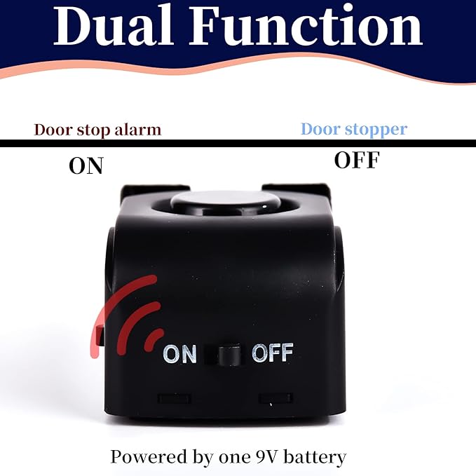 Door Stop Alarm, Door Stopper with 120DB Security Alarm, Floor Wedge Doorstop for Travel Apartment Home House (Pack of 4)