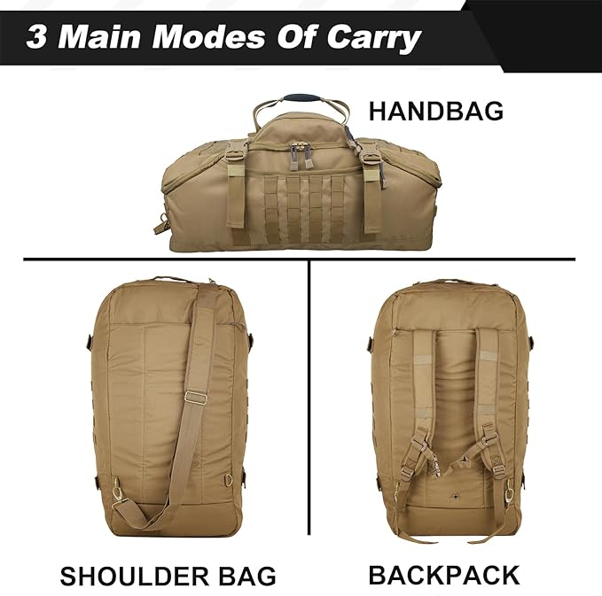 3 In 1 Military Backpack Travel Duffle Bag for Weekender Gym Traveling Workout Deployment