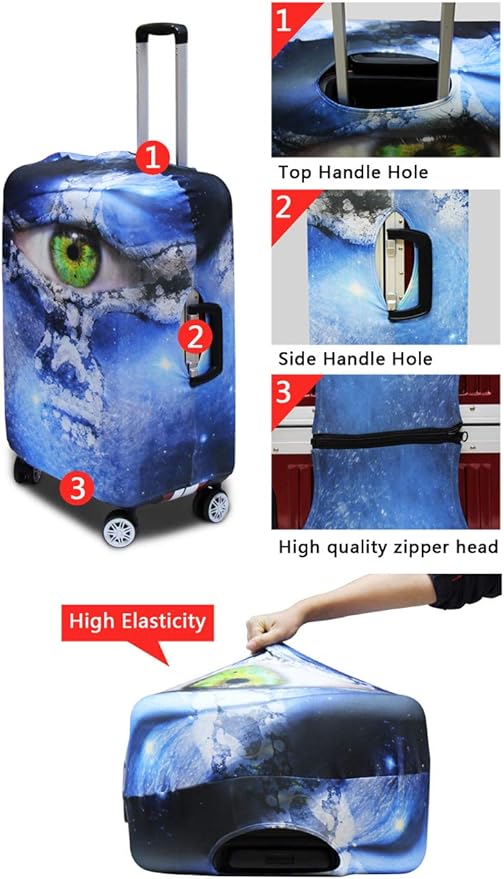 Colorful Sunflower Travel Luggage Cover Spandex Elastic Suitcase Protector for 18-21 Inch Luggage