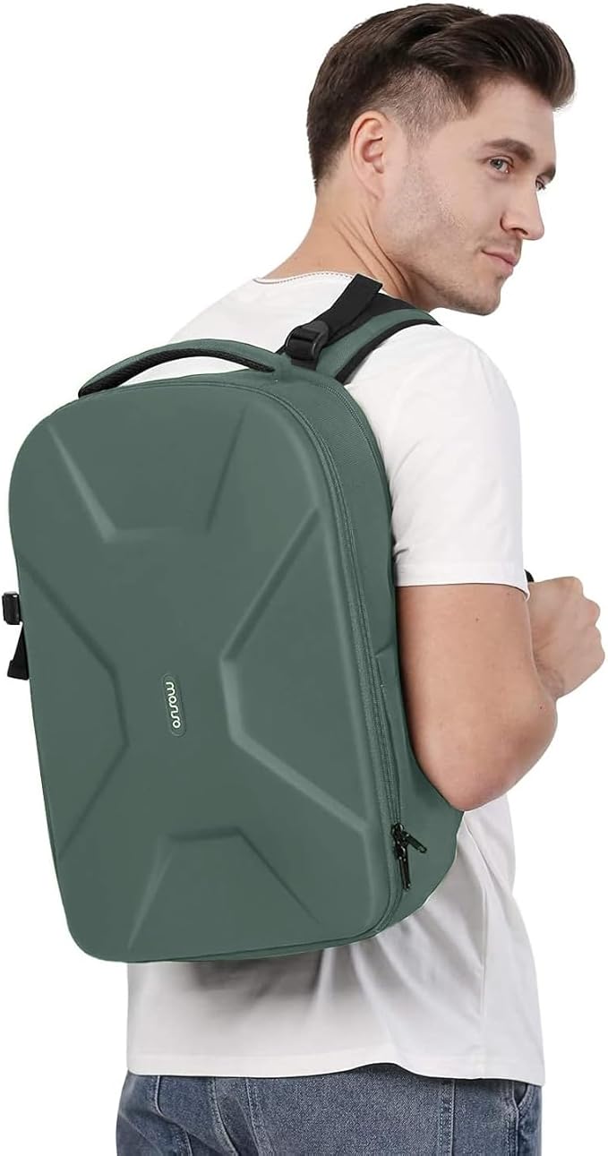 MOSISO Camera Backpack, DSLR/SLR/Mirrorless Photography Camera Bag 15-16 inch Waterproof Hardshell Case with Tripod Holder&Laptop Compartment Compatible with Canon/Nikon/Sony, Emerald Green