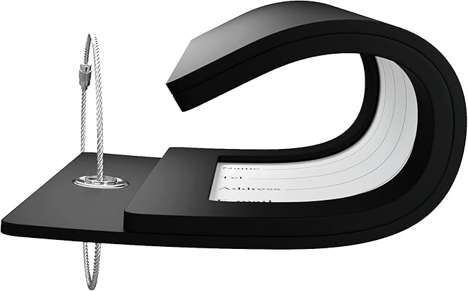 Gostwo 2 Pack Luggage Tags for Suitcases, 26 Initial Letter Travel Luggage Baggage Identification Labels ID Tag Fully Bendable Tags with Stainless Steel Loop (Black) (Letter R)