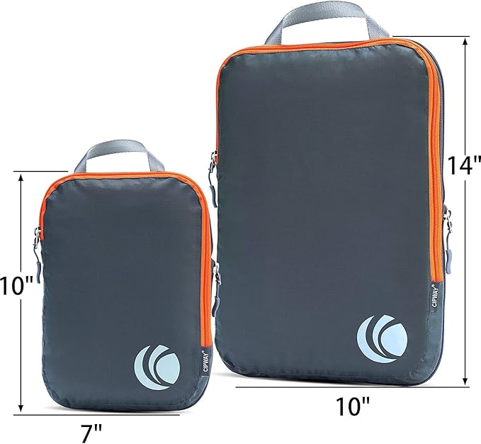 Cipway Compression Packing Cubes Set, Ultralight Expandable Travel Packing Organizers for Carry on Luggage (Grey 3pcs)