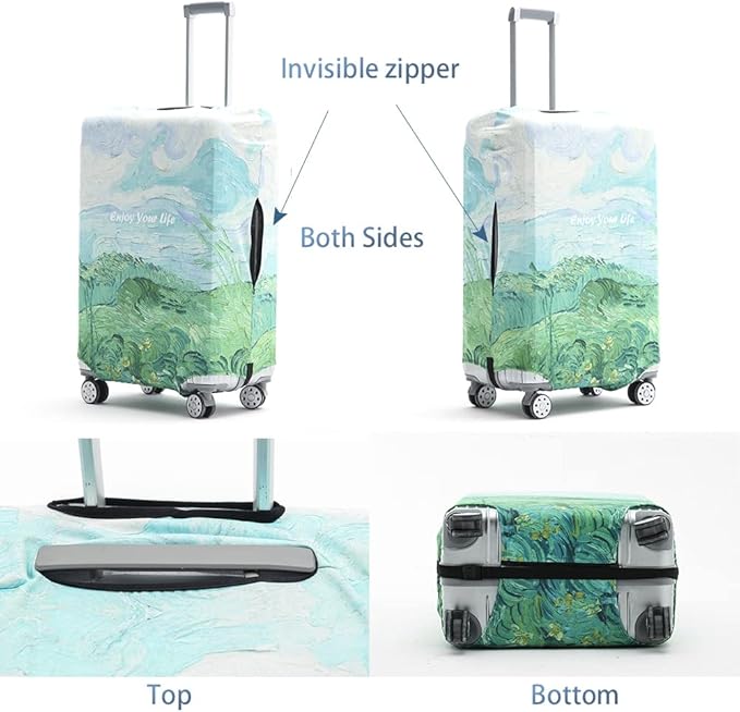 Travelkin Luggage Covers For Suitcase Tsa Approved,Suitcase Cover Protector Fit 18-32 Inch Luggage (Spring, M)