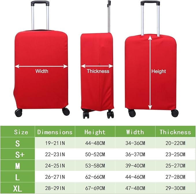 PATIKIL Luggage Cover, Suitcases Covers Elastic Carry on Cover Protector Washable Scratch-Resistant Fits 22-23 Inch Luggage for Travel Business Trips, Red