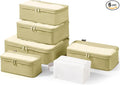 6 Set Compression Packing Cubes for Travel Essentials, Luggage Organizers for Suitcases (Bright Yellow)