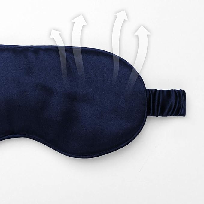 Silk Sleep Mask Light Blocking Luxury 100% Mulberry 19mm Silk Eye Mask Eye Cover Blindfold Ultra Soft Light & Comfy Anti Aging Skin Care with Travel Bag Gift Package