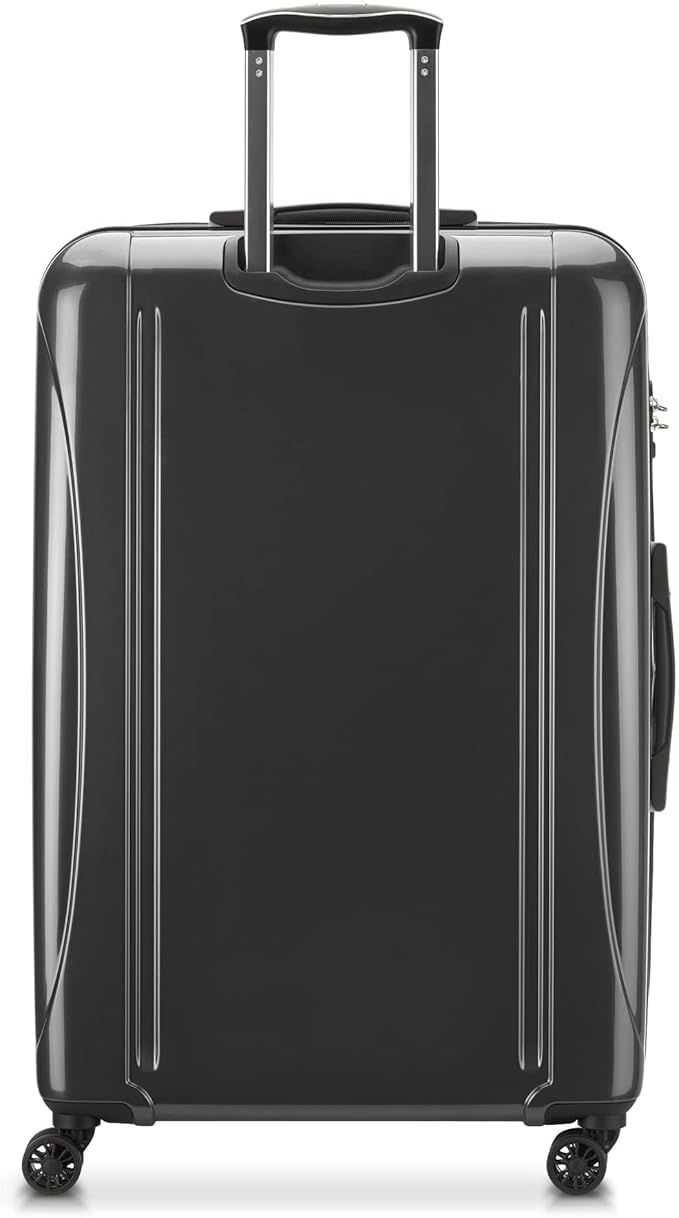 DELSEY PARIS Helium Aero Hardside Expandable Luggage with Spinner Wheels, Brushed Charcoal, Checked-Large 28 Inch