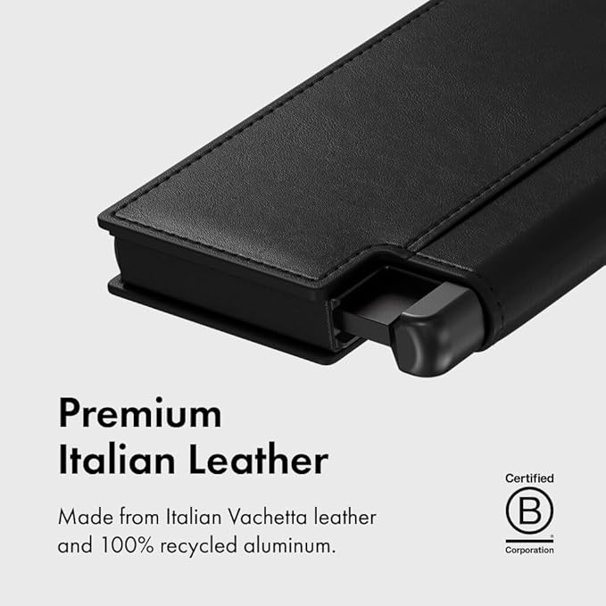 Ekster Men's Wallet PRO | RFID Blocking Parliament Leather Minimalist Wallet | Holds 14 Cards & Cash | Slim Cardholder for Men w/Push Button Designed for Quick Card Access | Black