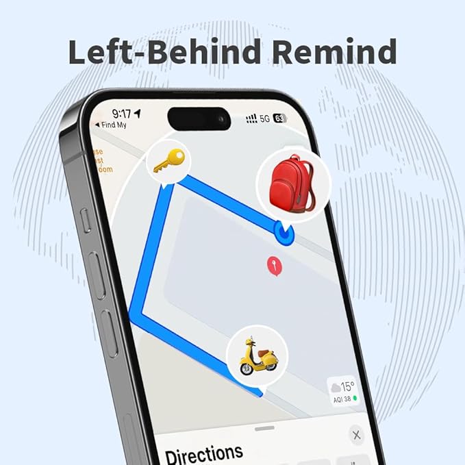 Air Tracker Tag 2 Pack, Smart Tracker Item Finders Compatible with Apple Find My, Bluetooth Smart Air Tag Key Finder Item Locator Worldwide Tracking for Pet Wallet Backpack Luggage, Black (iOS Only)