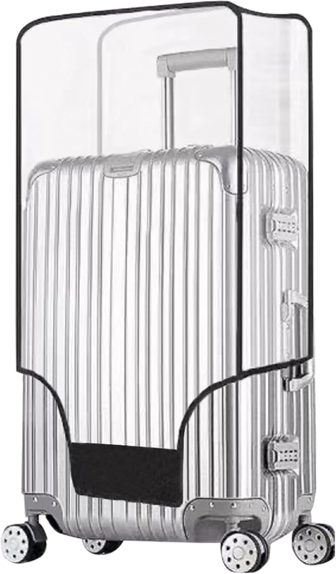 Clear Suitcase Cover - 20 24 26 28 30 Inch Waterproof PVC Suitcase Cover - Transparent Travel Suitcase Wrap - Protective Cover Case for Wheeled Luggage (24-Inch)