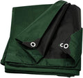Trademark Supplies Heavy Duty Thick Material Waterproof Tarp Cover, 6X8-Feet, Green/Black