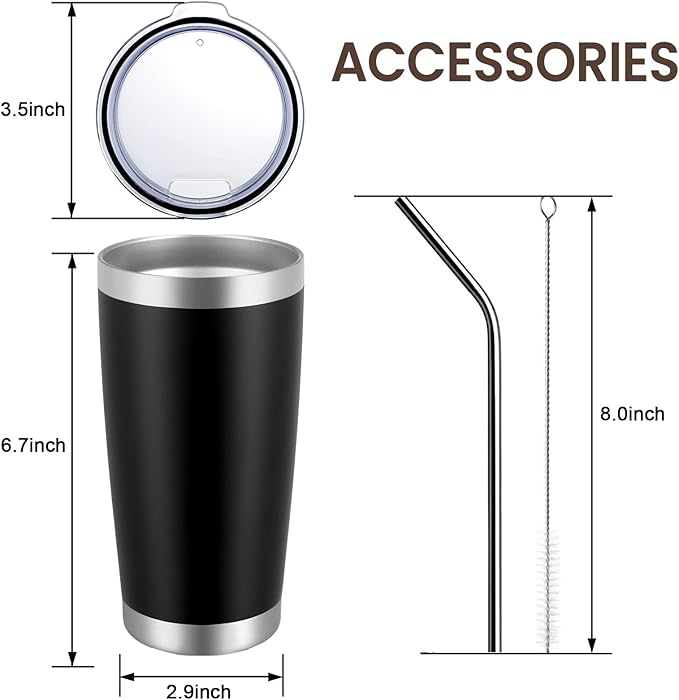 MEWAY 20oz Tumbler 4 Pack Double Wall Vacuum Insulated Travel Mug Bulk, Stainless Steel Tumblers with Lid and Straw, Durable Powder Coated Coffee Cups for Cold & Hot Drinks (White, 4)
