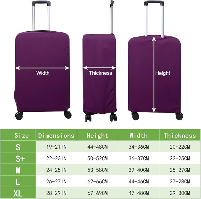PATIKIL Luggage Cover, Suitcases Covers Elastic Carry on Cover Protector Washable Scratch-Resistant Fits 24-25 Inch Luggage for Travel Business Trips, Purple