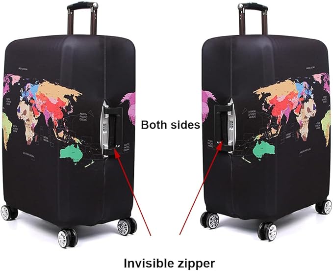 MosaiRudo Thicker Luggage Cover Elastic Suitcase Cover Protector Fits 18-32 Inch Suitcase Travel Accessories (Best wishs for you, L)