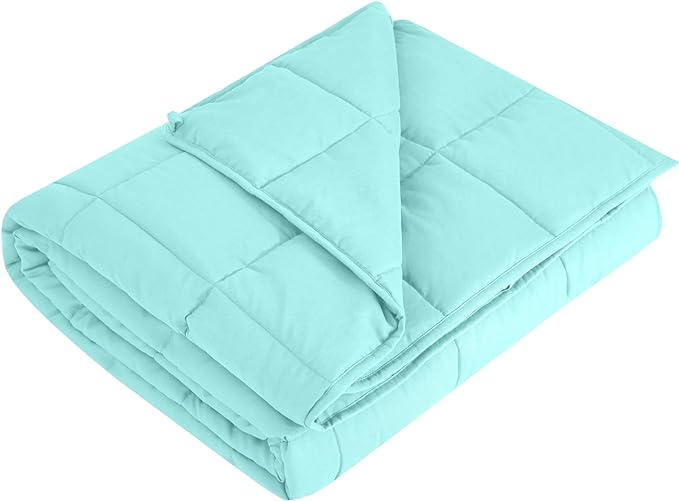 L'AGRATY Weighted Blanket - 60"x80" 20lbs Cooling Breathable Heavy Blanket Microfiber Material with Glass Beads for Adult All-Season Summer Fall Winter Soft Thick Comfort
