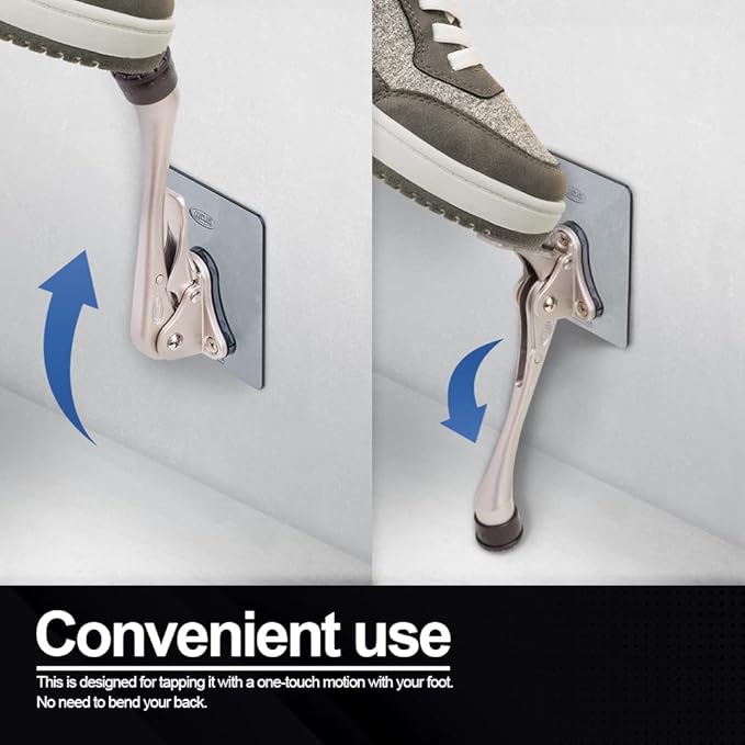 One-Touch Doorstop Adhesive Bracket (White, 6inch x 1pack)