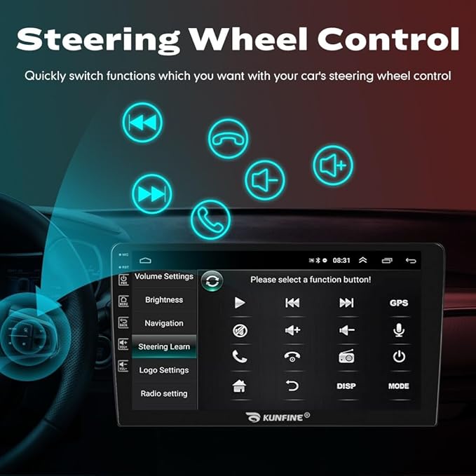 Kunfine Car CarPlay Android Auto Navigation Stereo GPS Radio Reverse Camera Display 9" IPS Touchscreen Headunit Tablet Pad Media Player for Subaru Forester 2007-2013, if Applicable Octa Core 6G+128G
